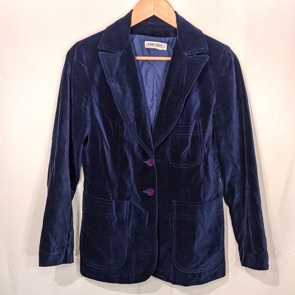 Vintage Marc D'Alcy navy velvet Blazers - Picture 1 of 5